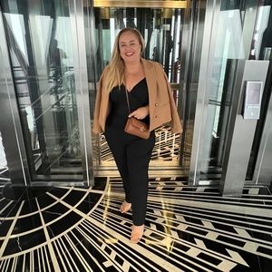 Peak Lapel Double Breasted Novelty Button Cropped Blazer